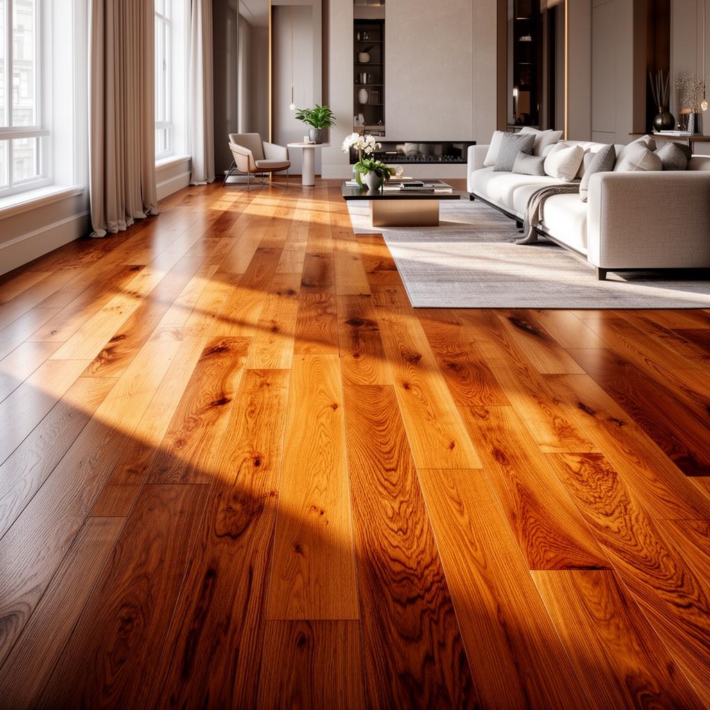 Premium hardwood flooring in an elegant living room
